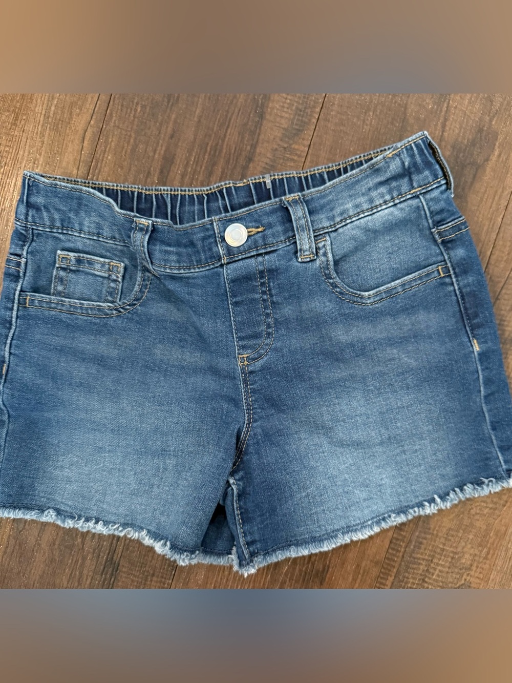 Girls Denim Shorts - Blue Jean Cutoff, girls size medium 7-8